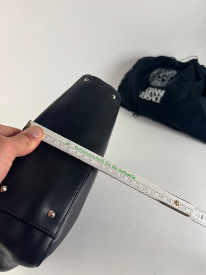 Sac vintage en cuir noir Gianni Versace