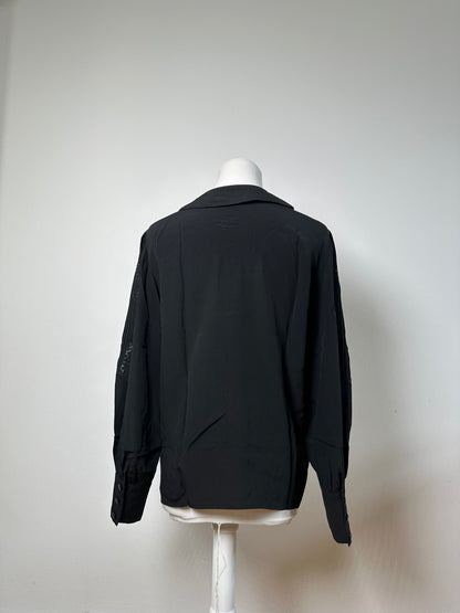 Vintage Dior Silk Blouse Black M