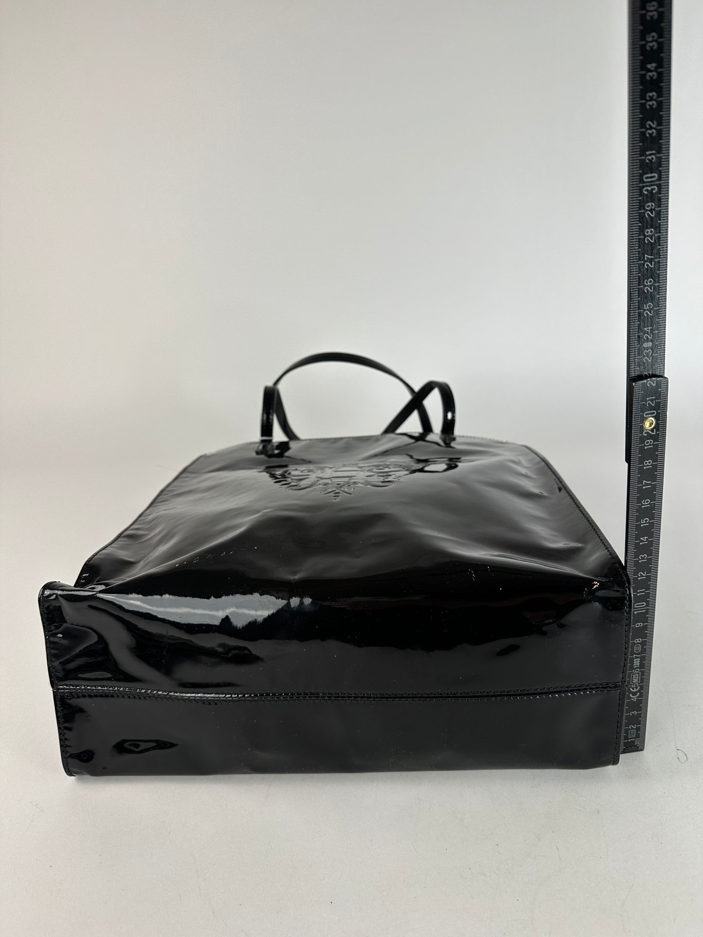 Vintage Emilio Pucci Patent Leather Tote Bag Black New With Tags