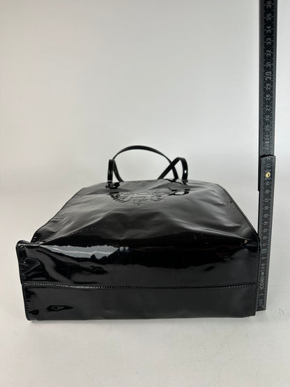 Vintage Emilio Pucci Patent Leather Tote Bag Black New With Tags