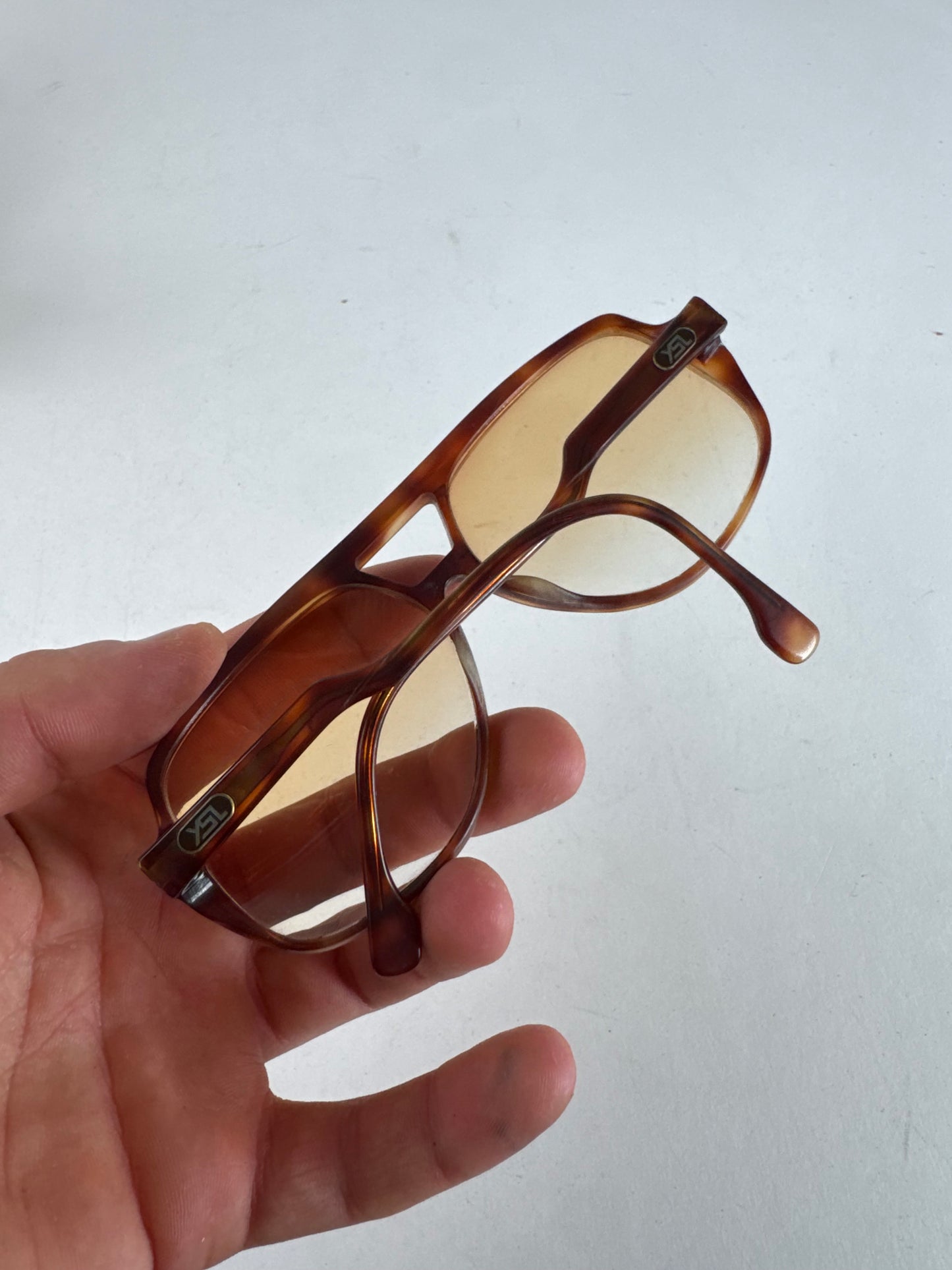 Vintage Yves Saint Laurent Aviator Sunglasses Brown