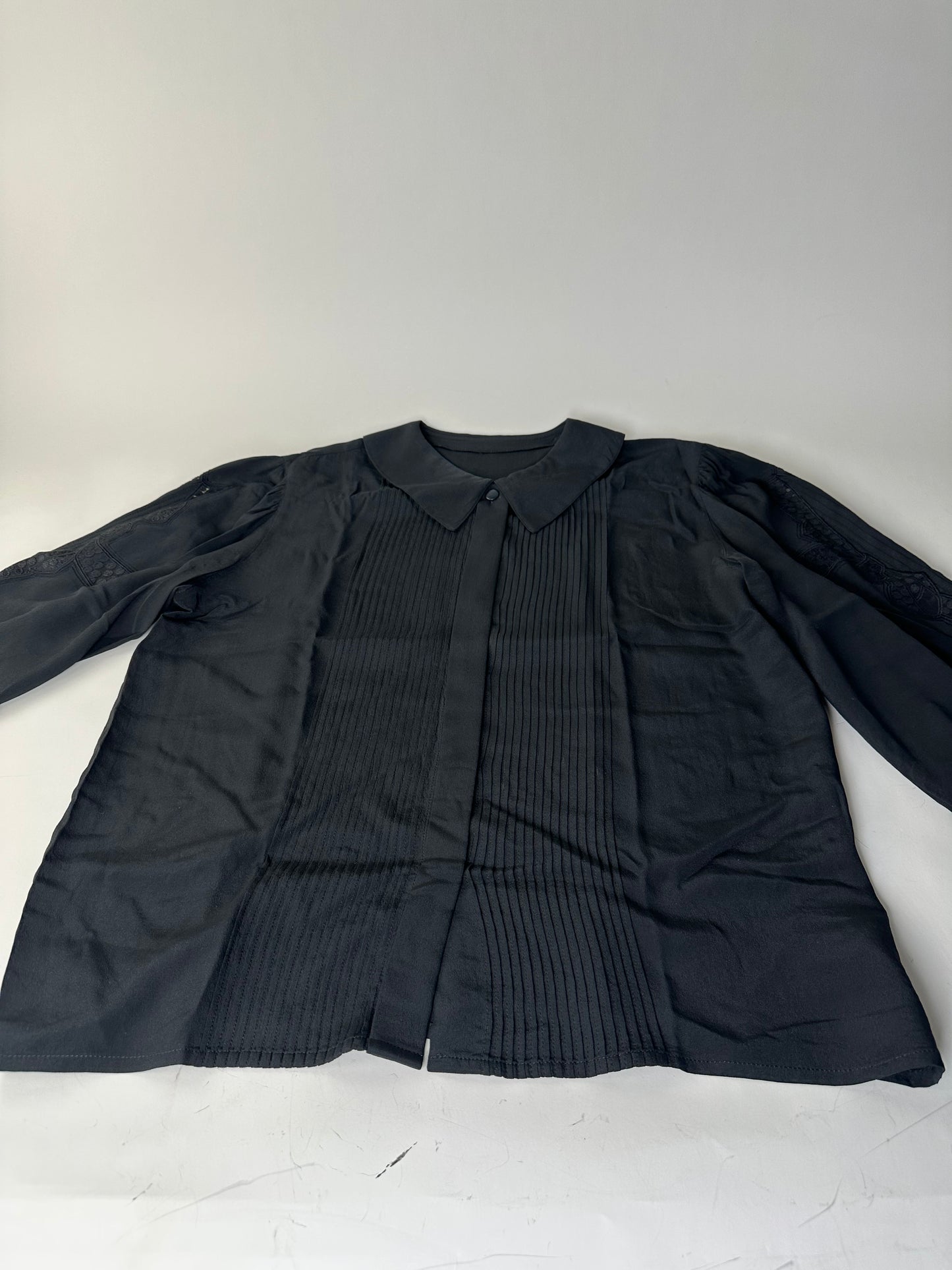 Vintage Dior Silk Blouse Black M