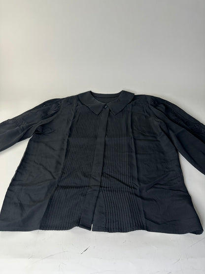Vintage Dior Silk Blouse Black M