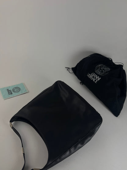 Sac vintage en cuir noir Gianni Versace