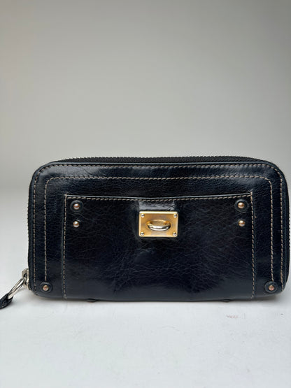Vintage Chloe Paddington Leather Long Wallet Black