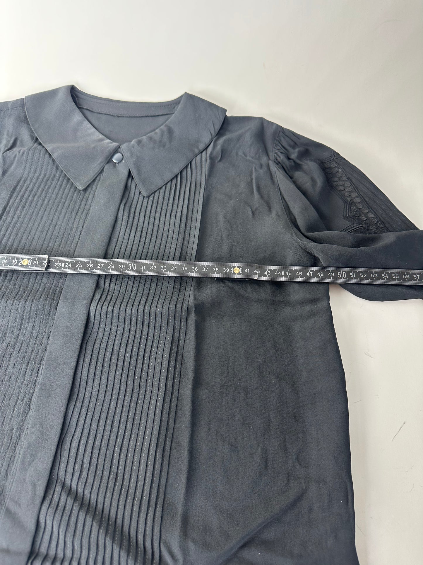 Vintage Dior Silk Blouse Black M