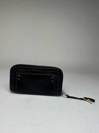 Vintage Chloe Paddington Leather Long Wallet Black