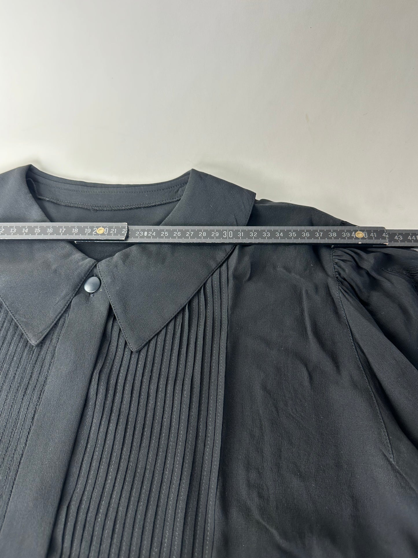 Vintage Dior Silk Blouse Black M