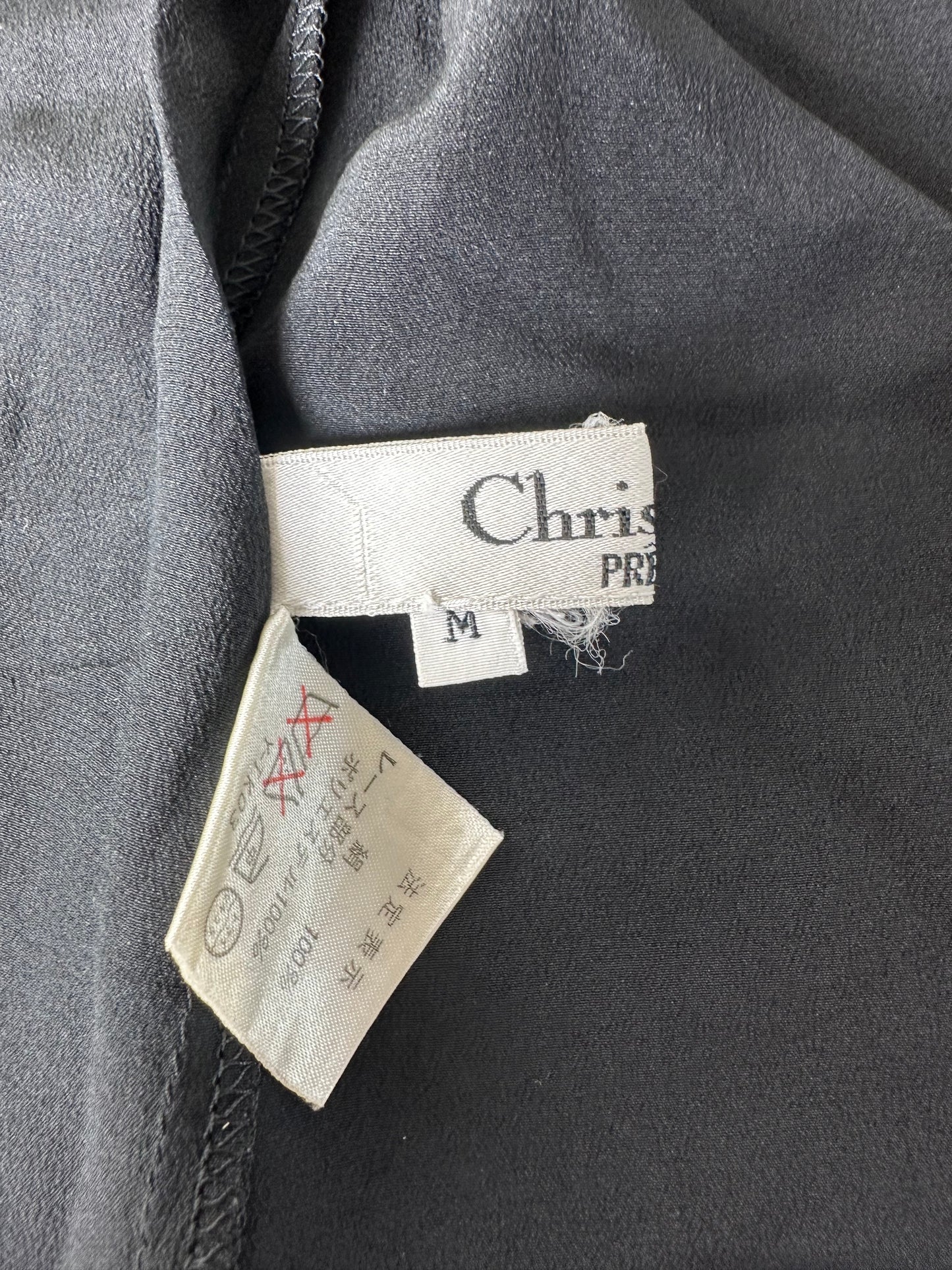 Vintage Dior Silk Blouse Black M