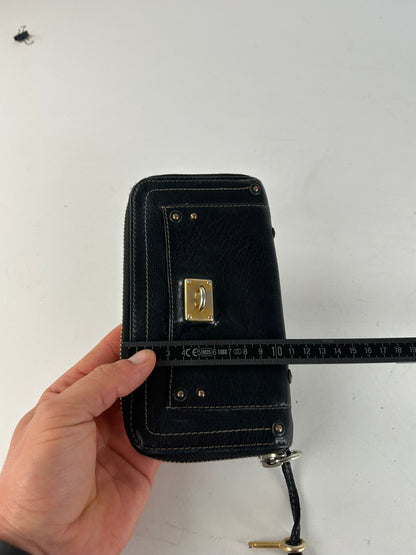 Vintage Chloe Paddington Leather Long Wallet Black