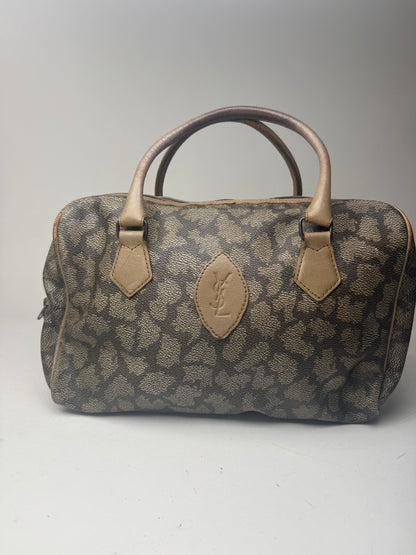 Sac vintage Yves Saint Laurent en cuir gris noir marron