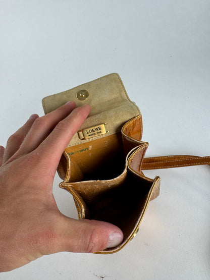 Sac vintage en cuir verni Loewe Madrid orange doré