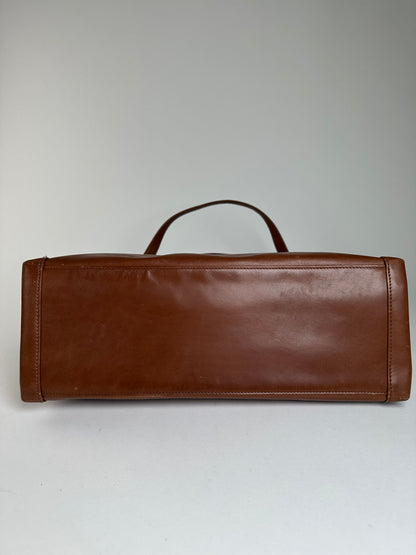 Vintage Givenchy Smooth Tote Bag Chocolate