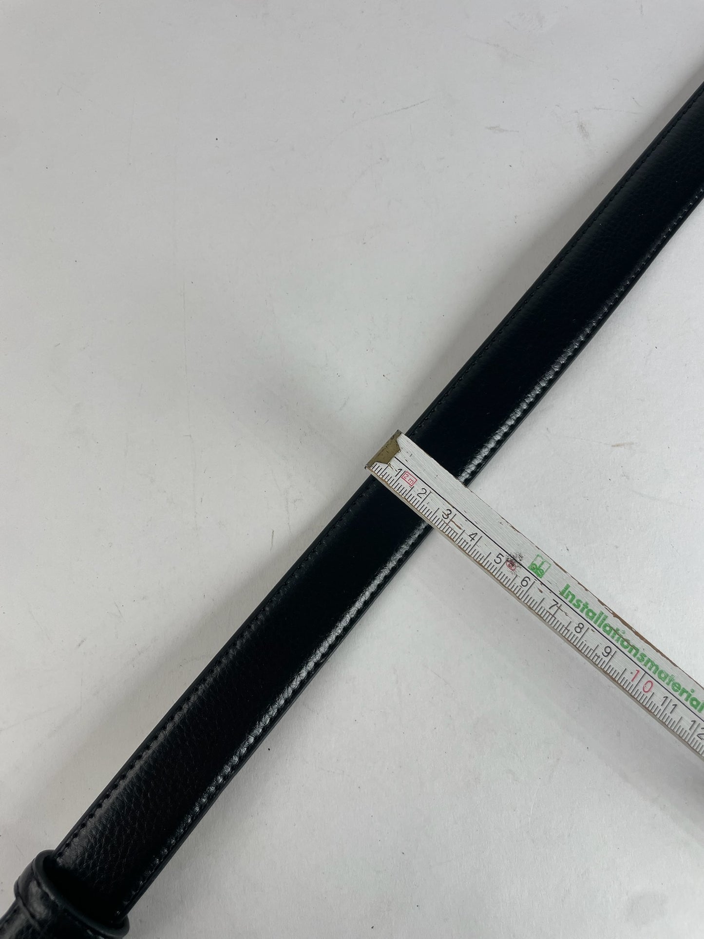 Vintage Celine Paris Carriage Logo Leather Belt Black