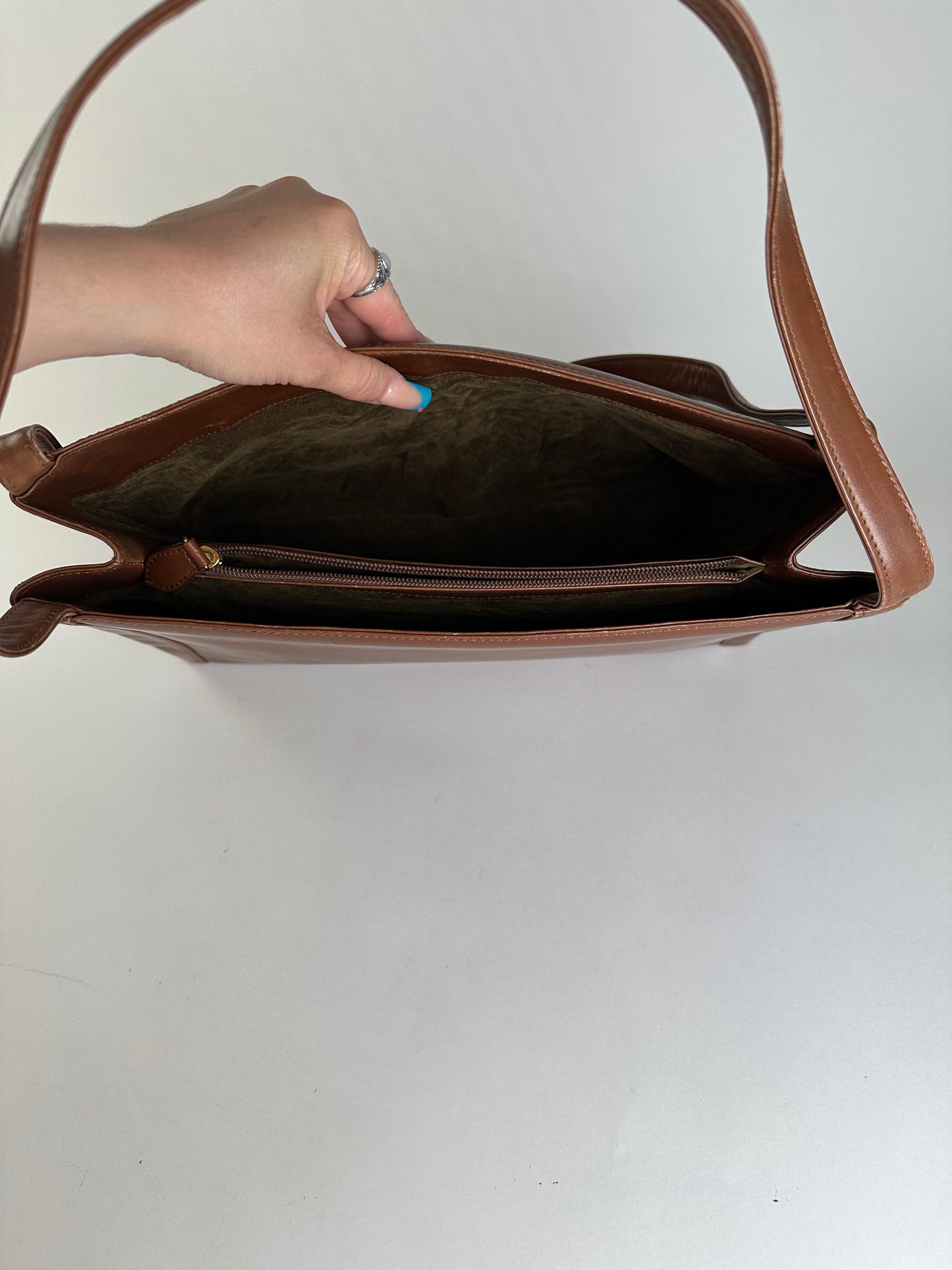 Vintage Givenchy Smooth Tote Bag Chocolate