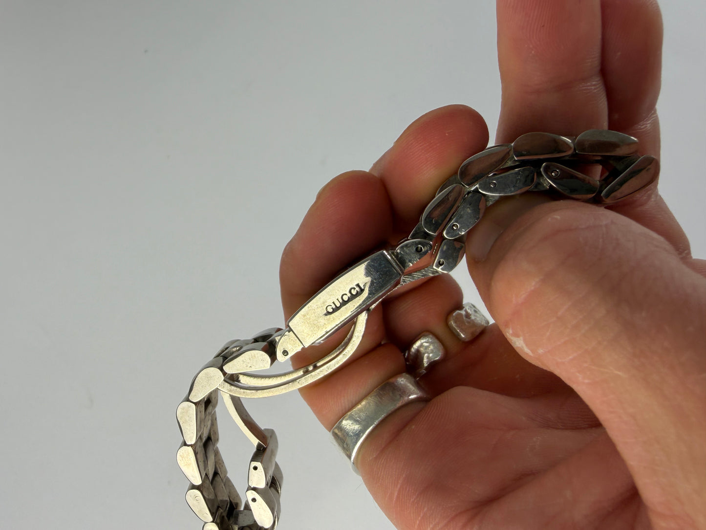 Vintage Gucci G-Timeless Stainless Steel Bracelet Watch Black Silver