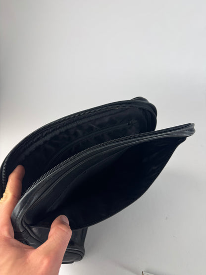 Vintage Issey Miyake Leather Clutch Black