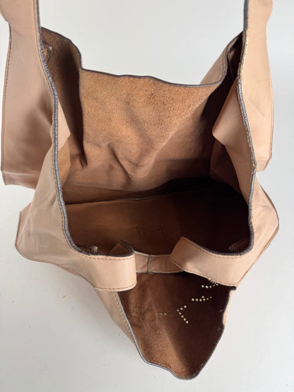 Sac fourre-tout vintage en cuir végétalien Stella Mc Cartney rose