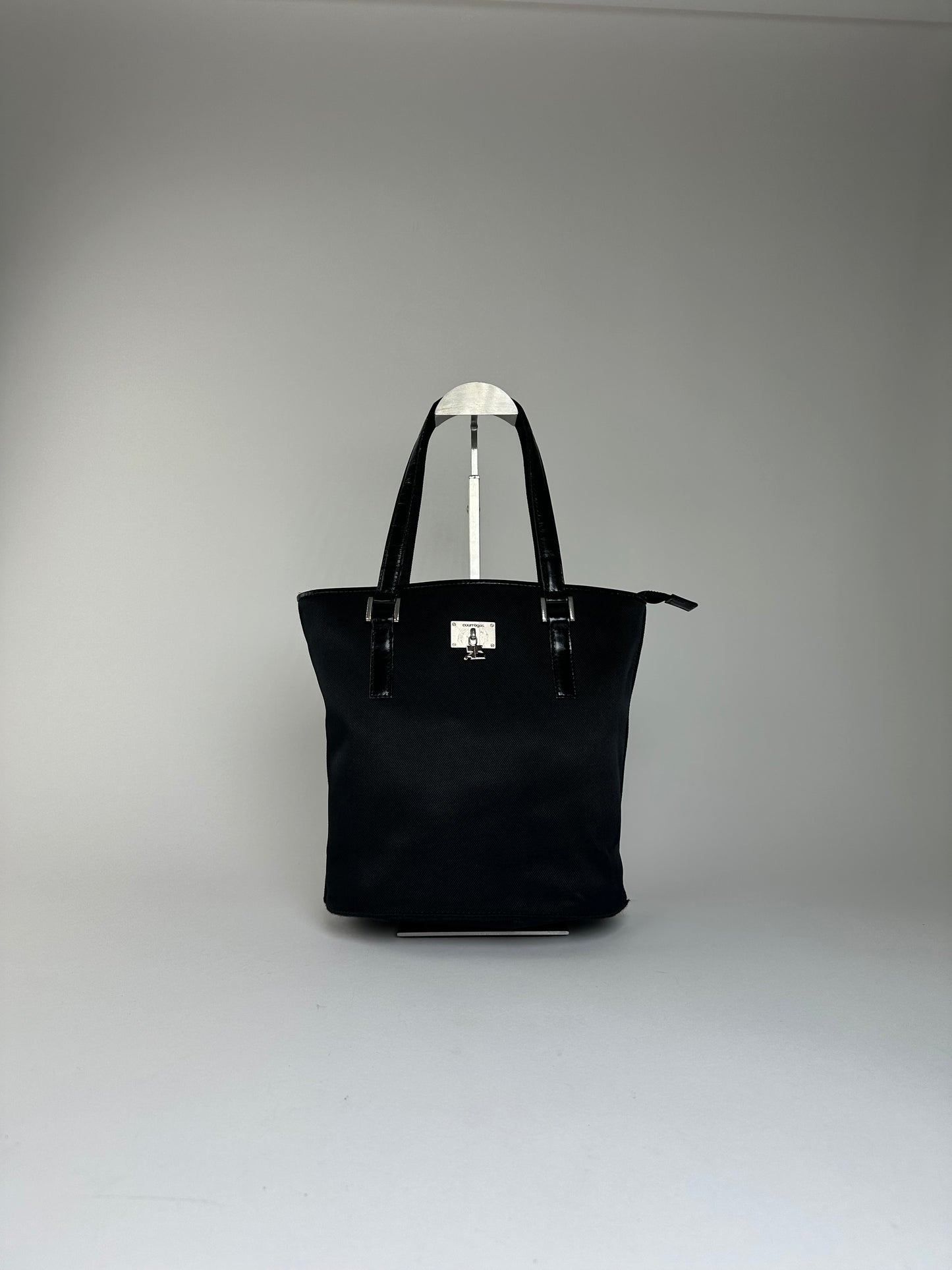 Vintage Courreges Nylon Tote Bag Black
