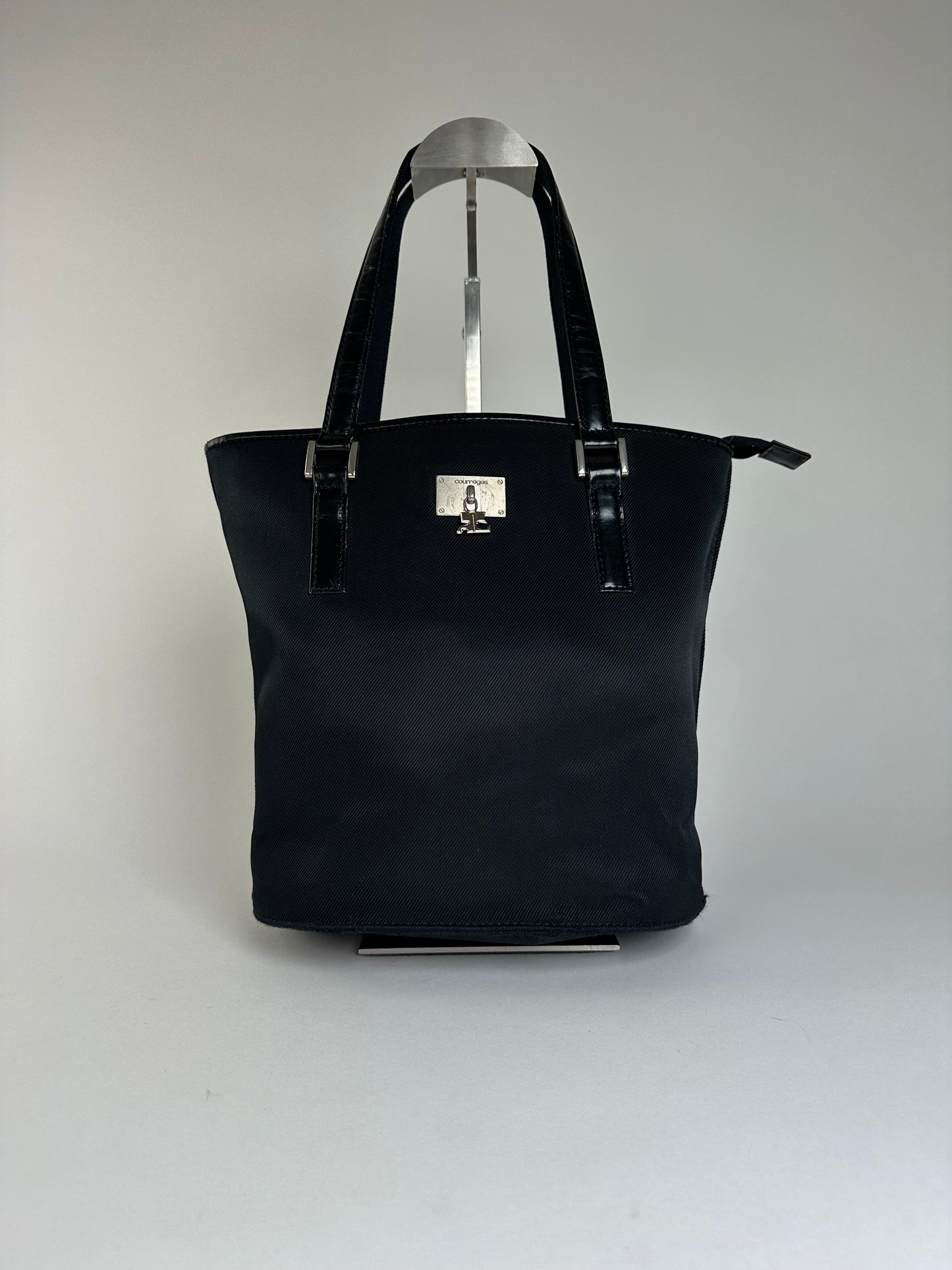 Vintage Courreges Nylon Tote Bag Black