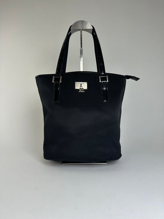 Vintage Courreges Nylon Tote Bag Black