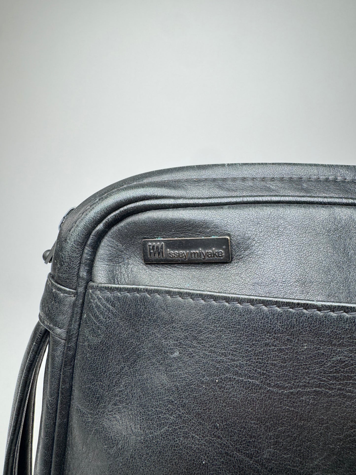 Vintage Issey Miyake Leather Clutch Black