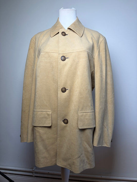 Vintage Givenchy Men's Suede-Like Jacket Beige M