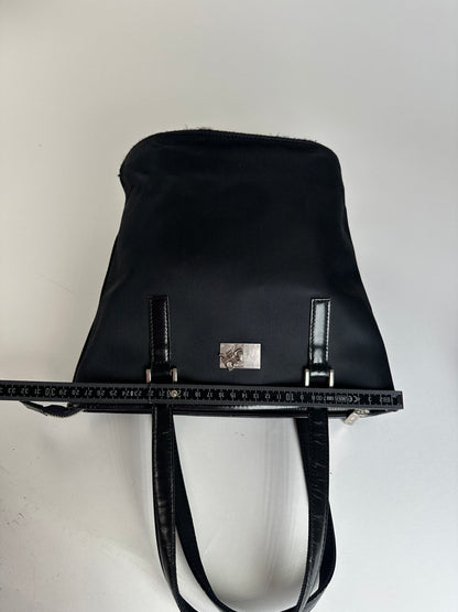 Vintage Courreges Nylon Tote Bag Black