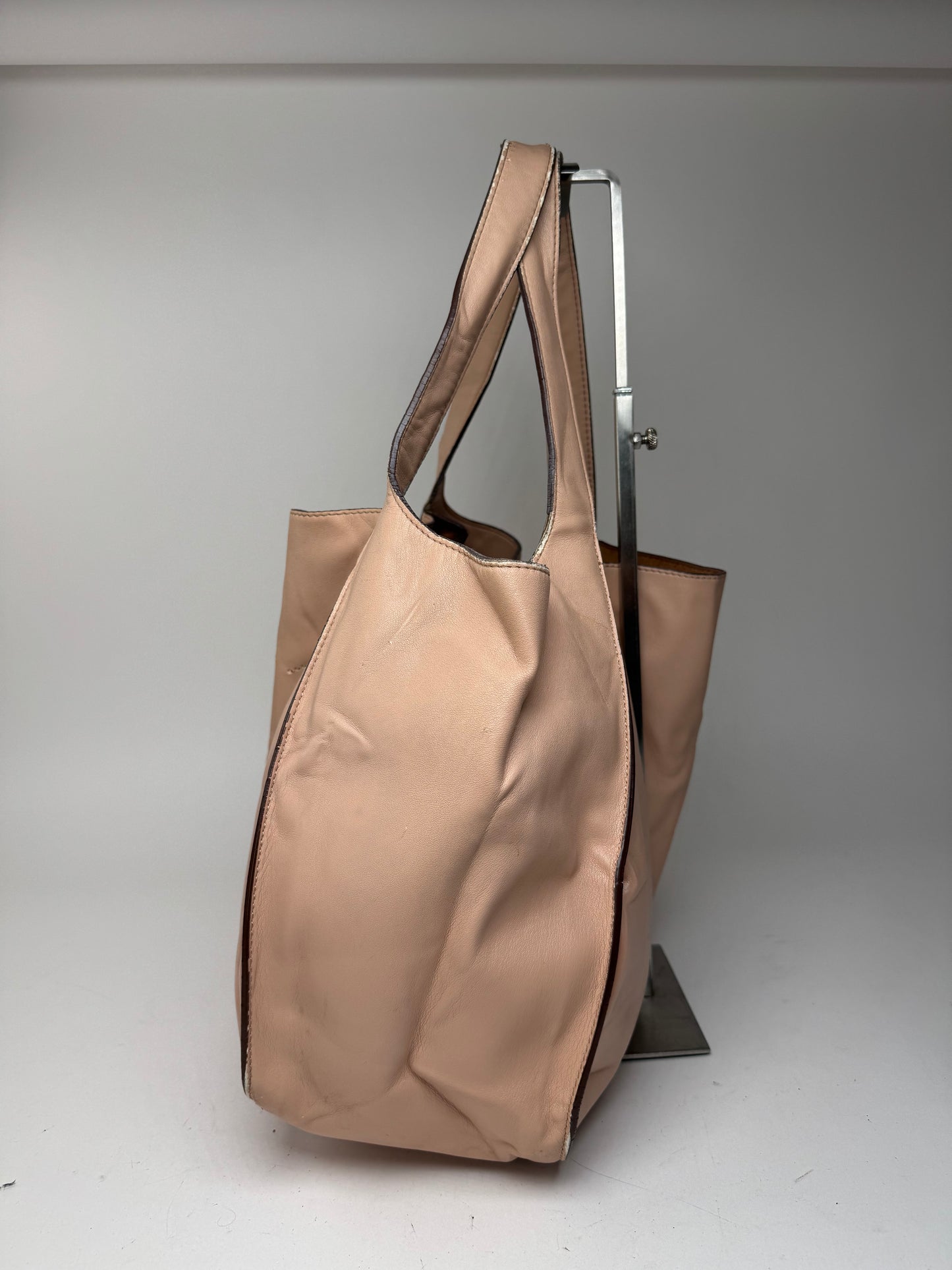 Sac fourre-tout vintage en cuir végétalien Stella Mc Cartney rose