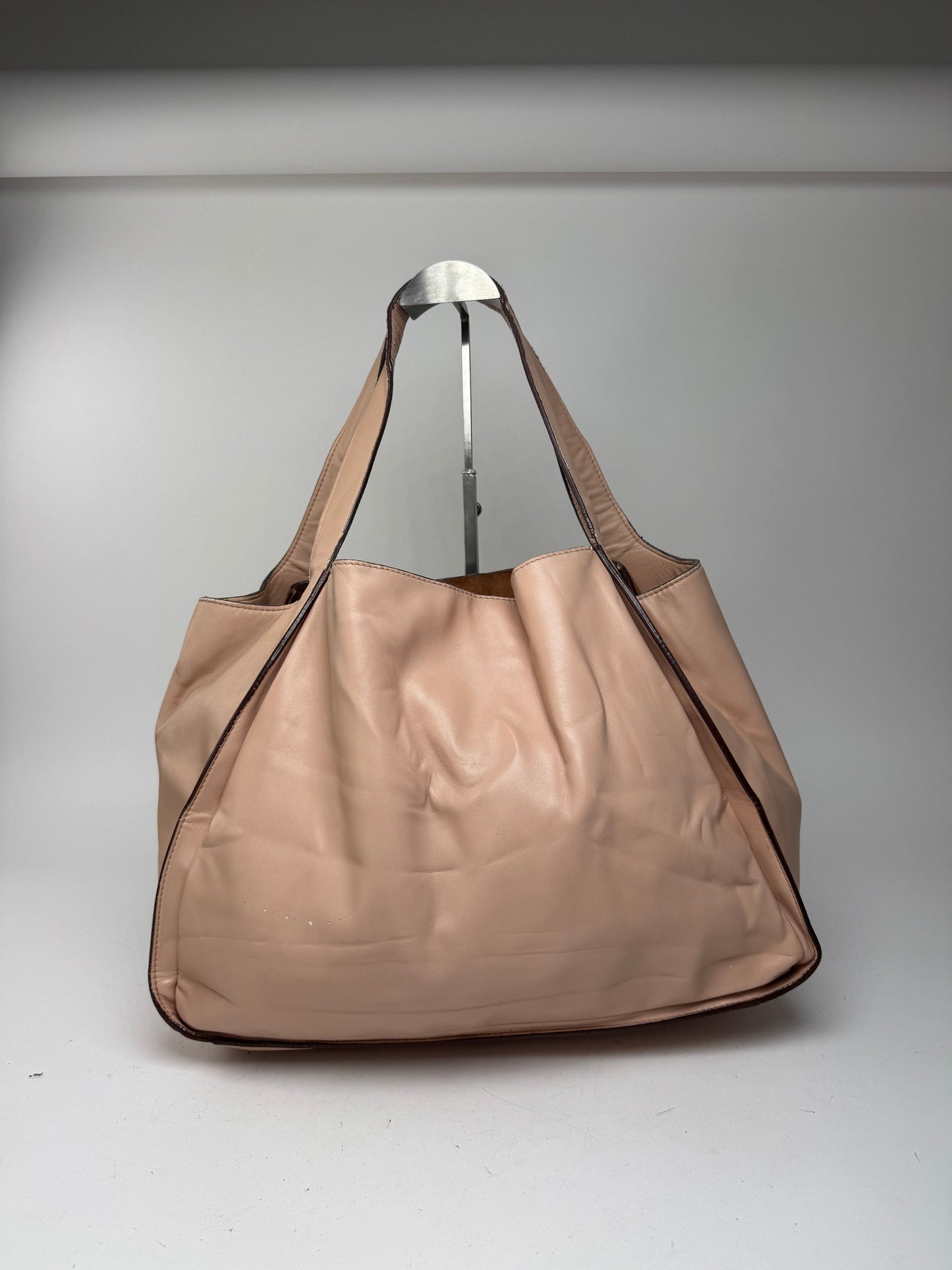 Sac fourre-tout vintage en cuir végétalien Stella Mc Cartney rose