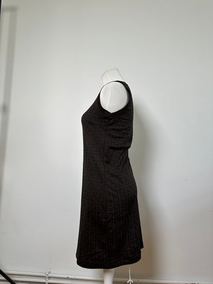 Vintage Fendi FF Monogram Stretch Dress Brown M
