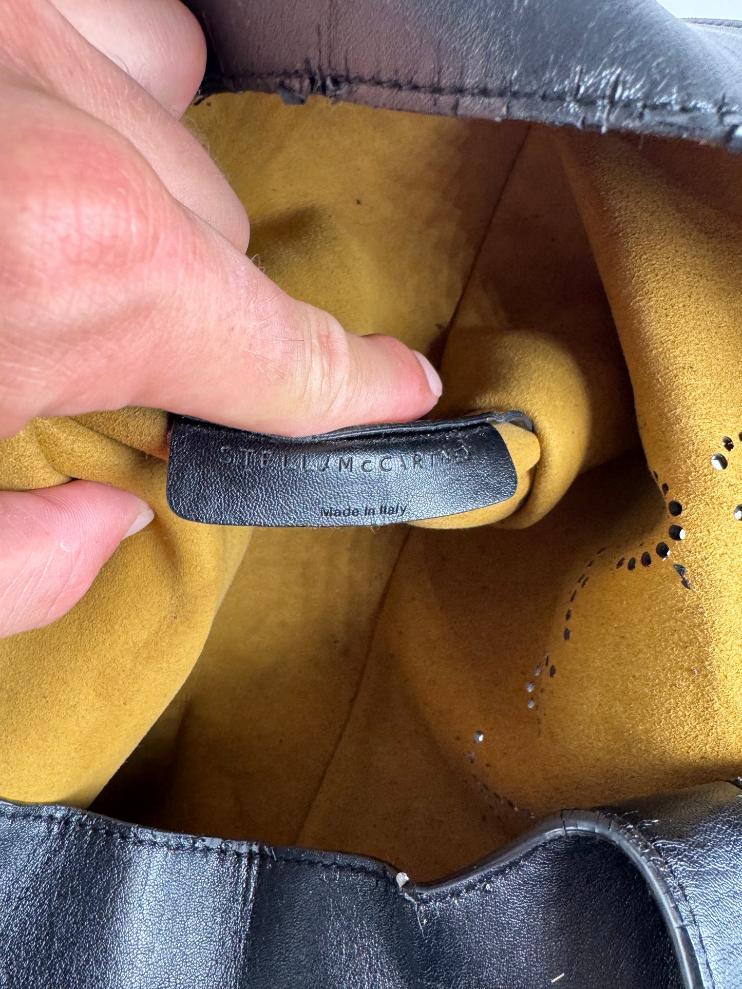 Sac fourre-tout vintage en cuir végétalien avec logo Stella Mc Cartney