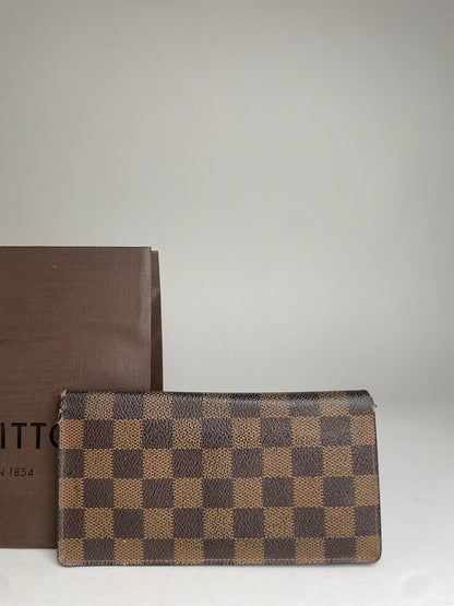 Vintage Louis Vuitton Damier Monogram Leather Card Holder / ID Holder Brown