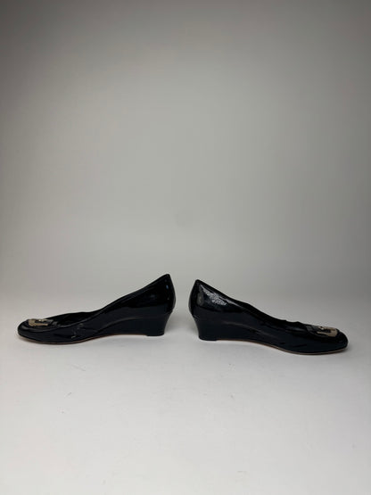 Vintage Fendi Patent Leather Clogs Black EU41