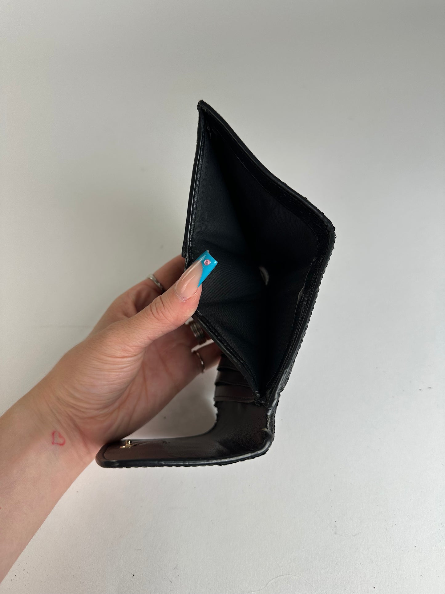 Vintage Textured Textured Wallet Black