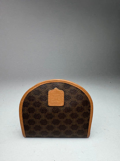 Portefeuille vintage en cuir Monogram Celine Paris Marron