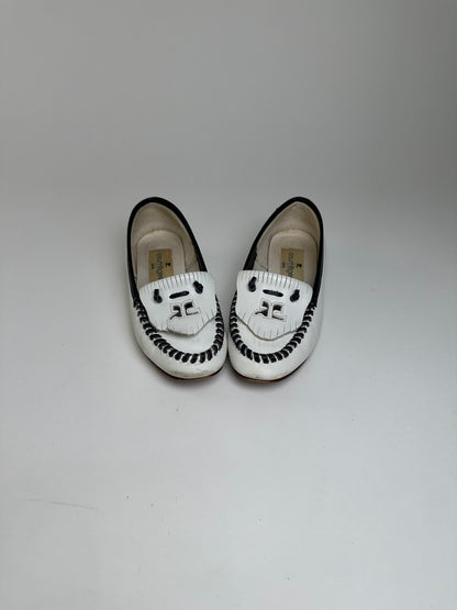 Vintage Courreges Smooth Loafers White EU5