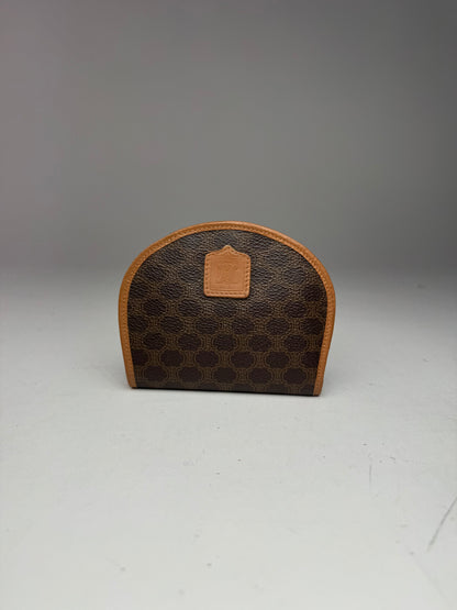 Portefeuille vintage en cuir Monogram Celine Paris Marron