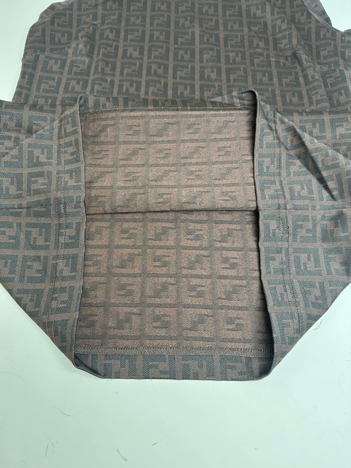 Vintage Fendi FF Monogram Stretch Dress Brown M