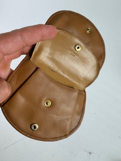 Portefeuille vintage en cuir Monogram Celine Paris Marron