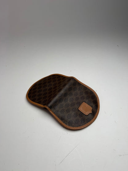 Portefeuille vintage en cuir Monogram Celine Paris Marron