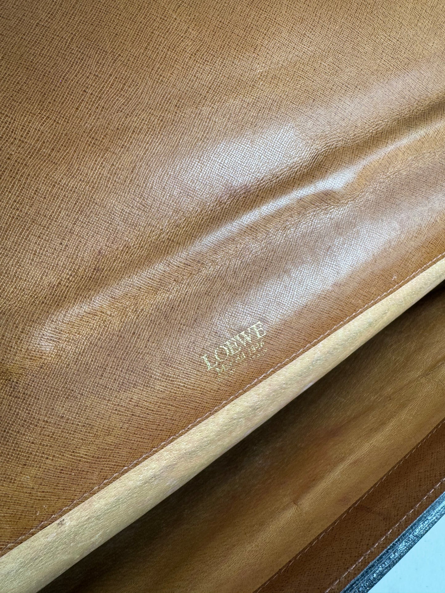 Vintage Loewe Madrid LEATHER Briefcase camel
