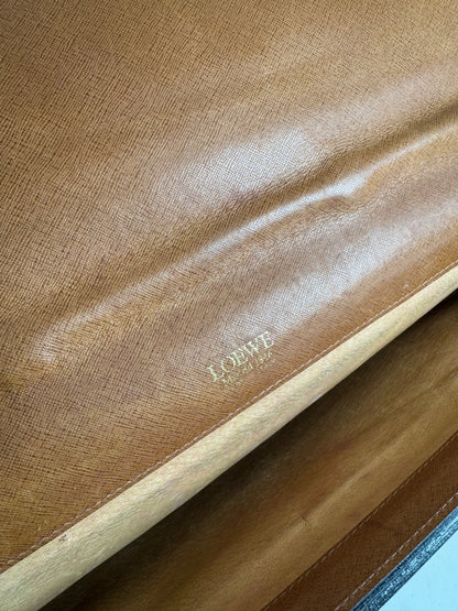 Vintage Loewe Madrid LEATHER Briefcase camel