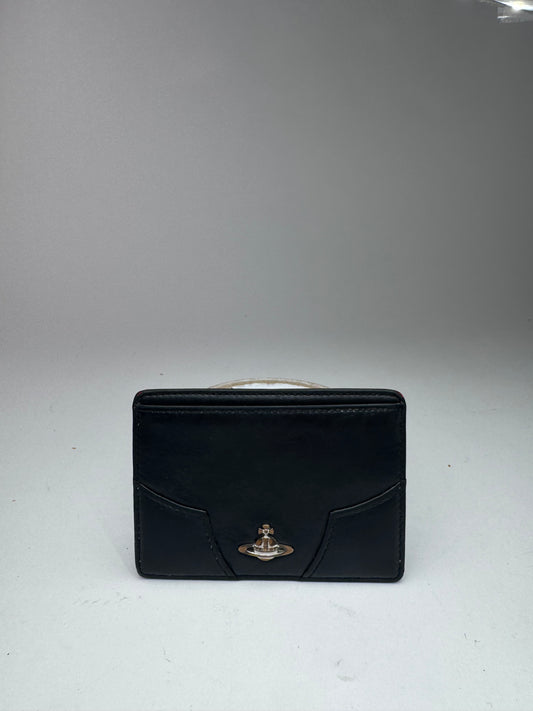 Portefeuille vintage en cuir noir Vivienne Westwood