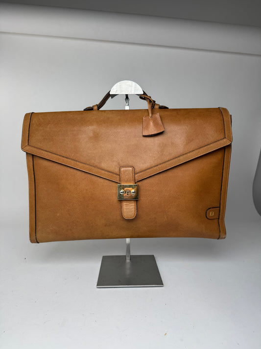 Vintage Loewe Madrid LEATHER Briefcase camel