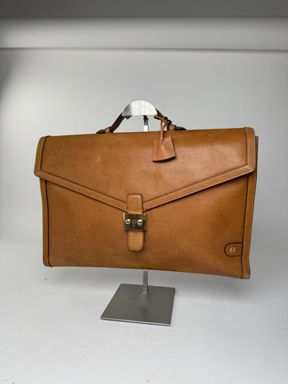 Vintage Loewe Madrid LEATHER Briefcase camel