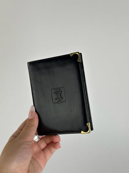 Vintage Celine Paris Foldable Leather wallet black