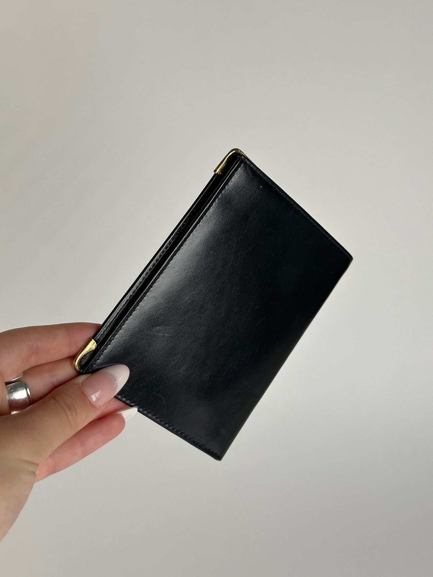 Vintage Celine Paris Foldable Leather wallet black