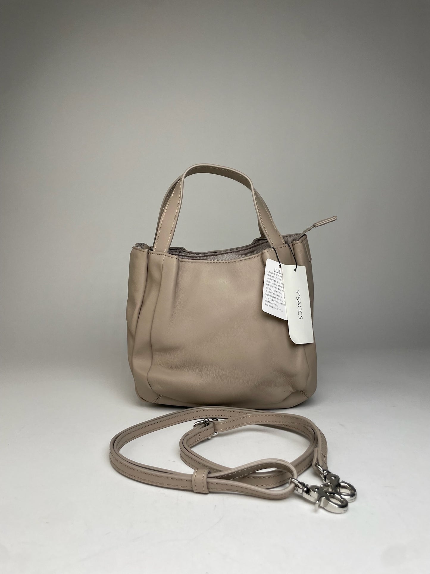 Vintage Yohji Yamamoto Y-Saccs Leather Handbag Beige New With Tag