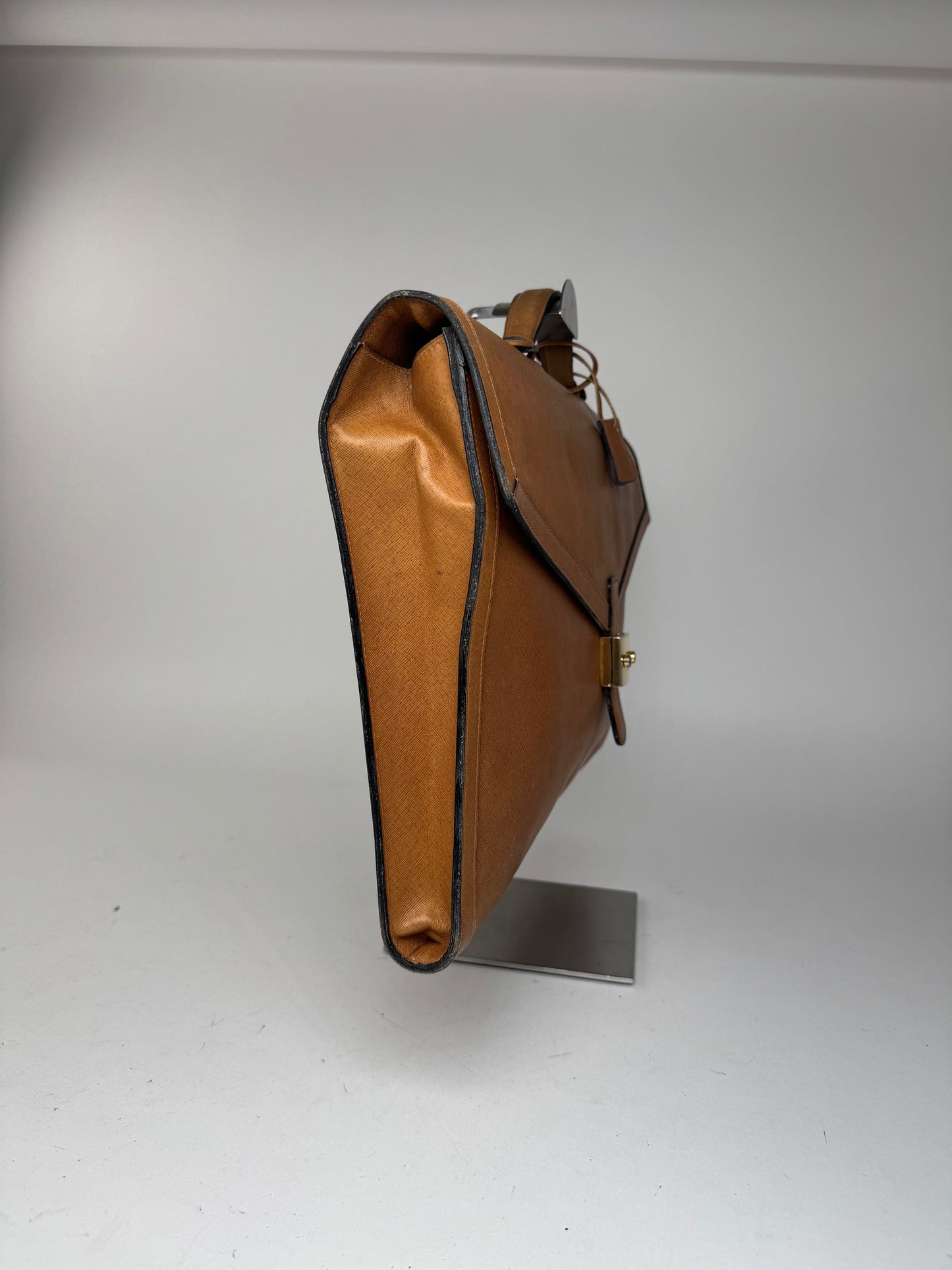 Vintage Loewe Madrid LEATHER Briefcase camel